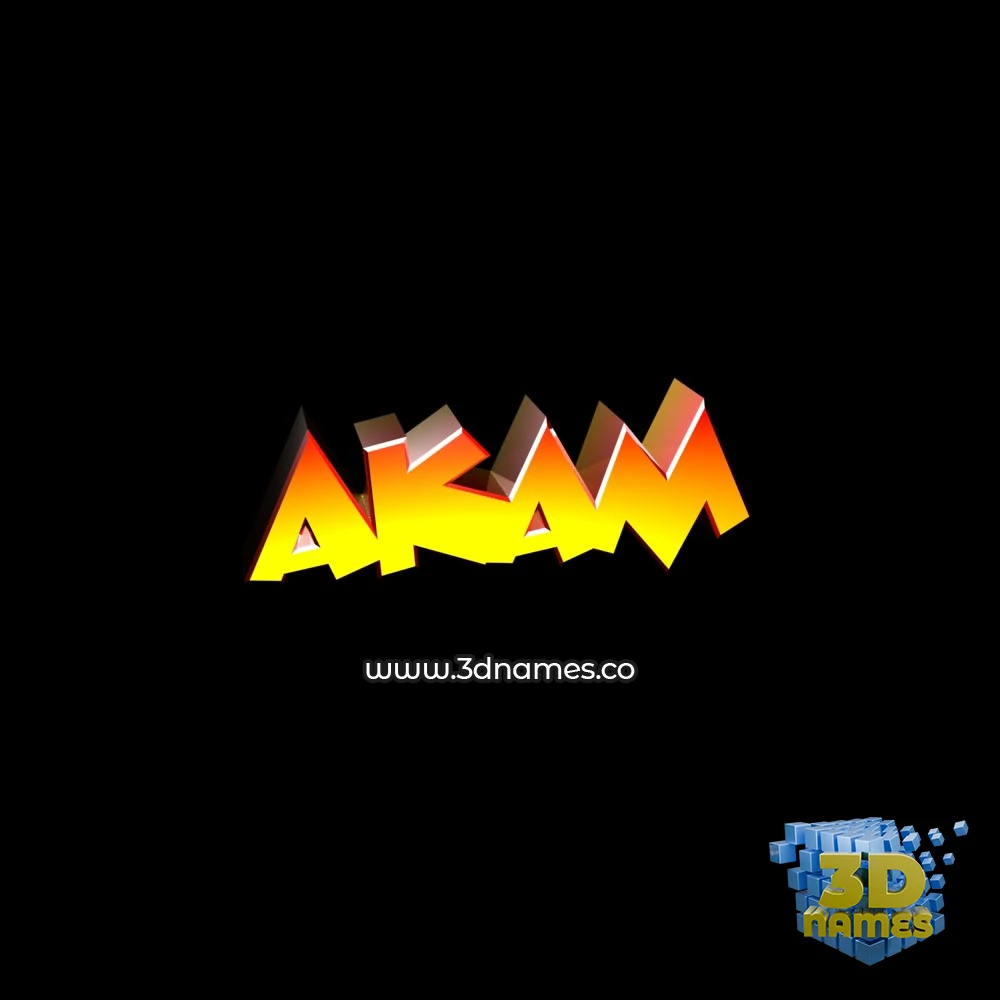akam in Black Background style - 3D name wallpaper