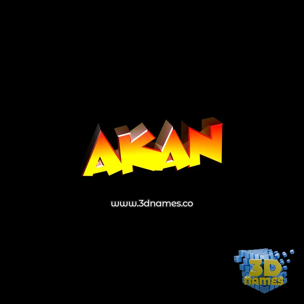akan in Black Background style - 3D name wallpaper