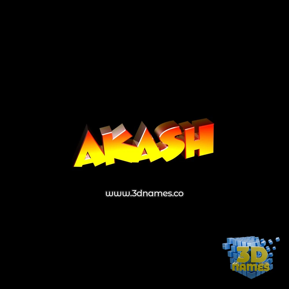 akash in Black Background style - 3D name wallpaper