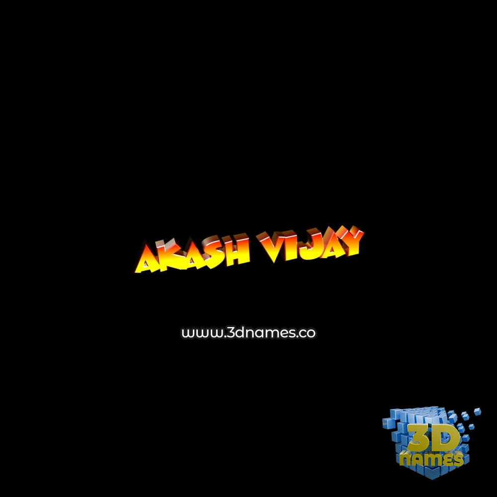 akash vijay in Black Background style - 3D name wallpaper