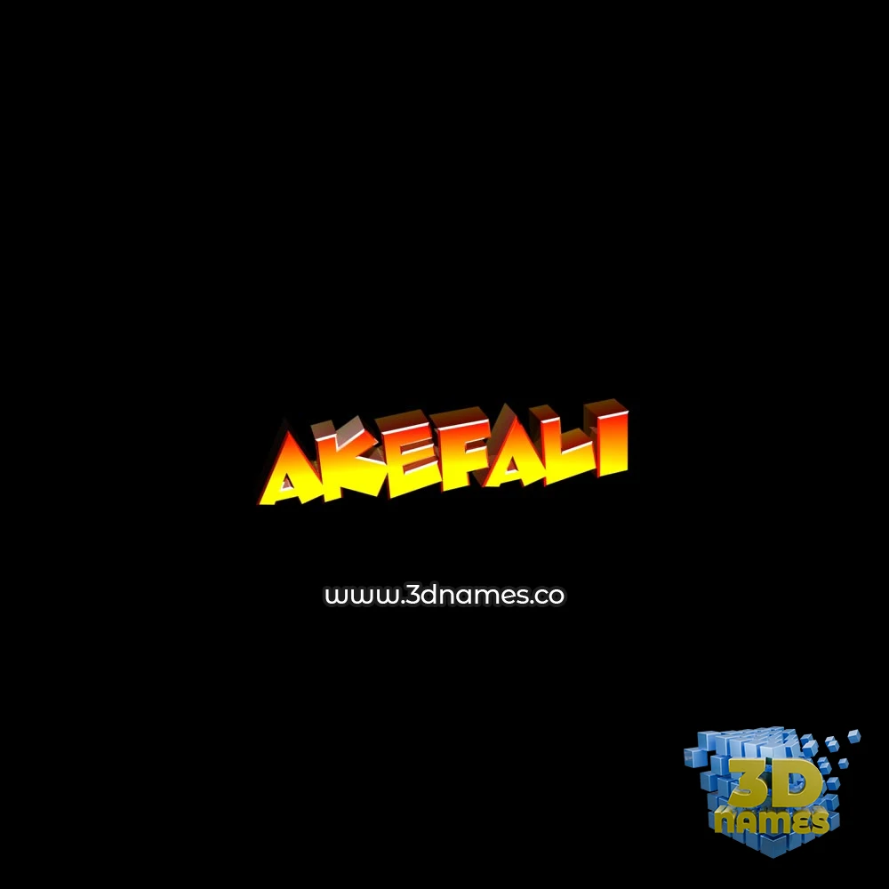 akefali in Black Background style - 3D name wallpaper