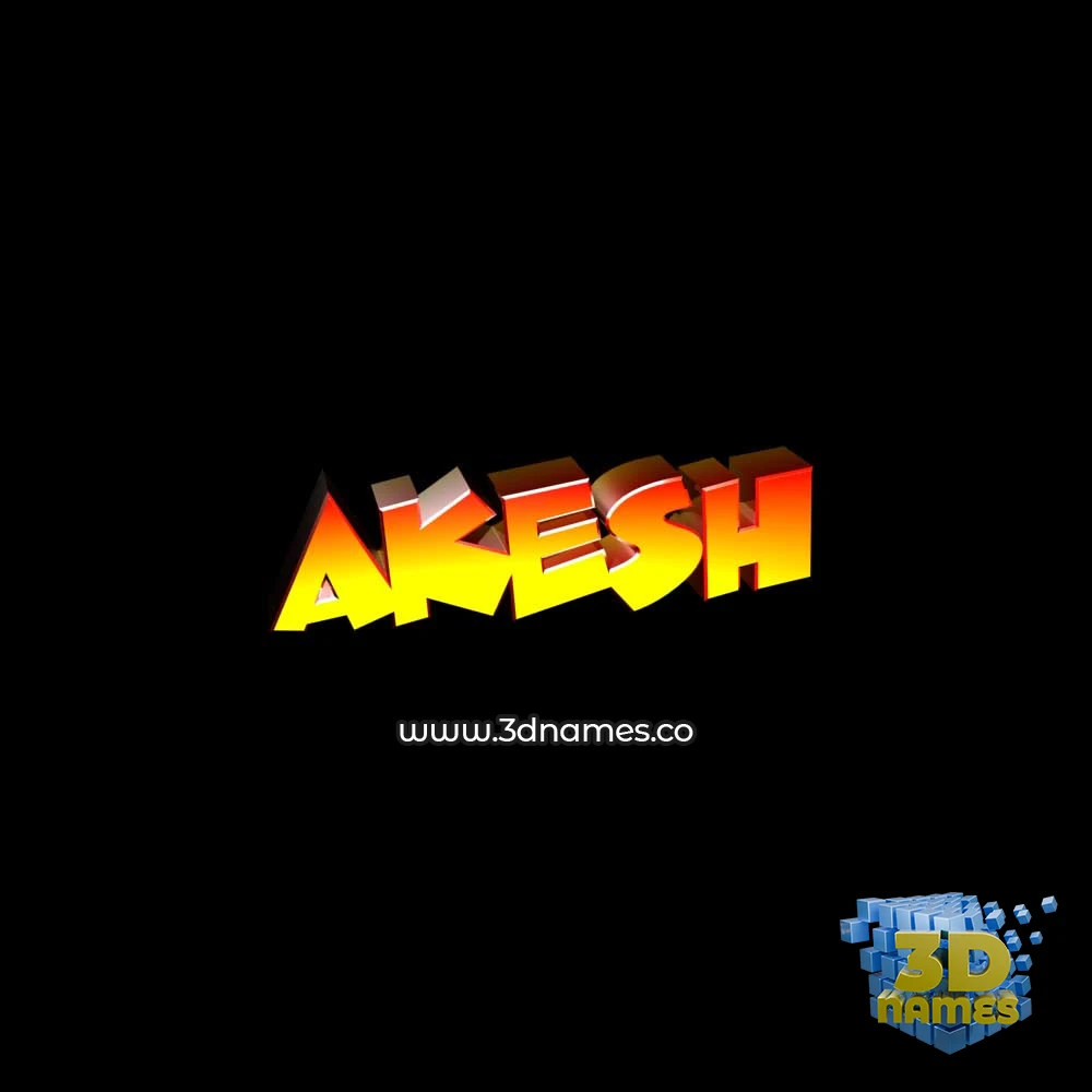 akesh in Black Background style - 3D name wallpaper