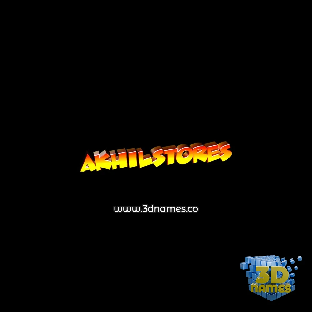 akhilstores in Black Background style - 3D name wallpaper