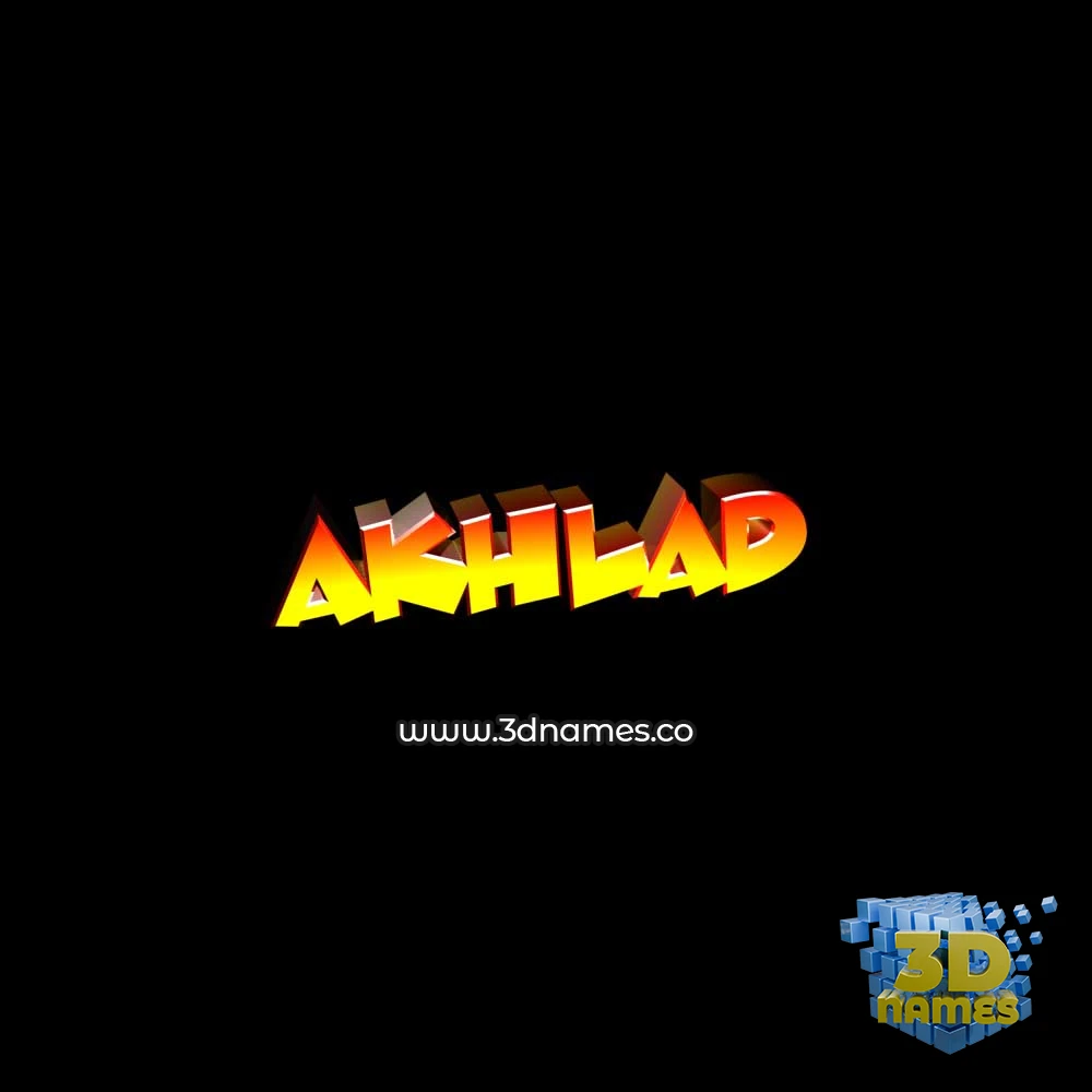 akhlad in Black Background style - 3D name wallpaper