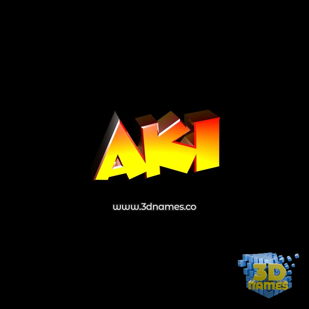 aki in Black Background style - 3D name wallpaper