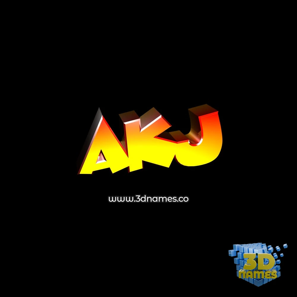 akj in Black Background style - 3D name wallpaper