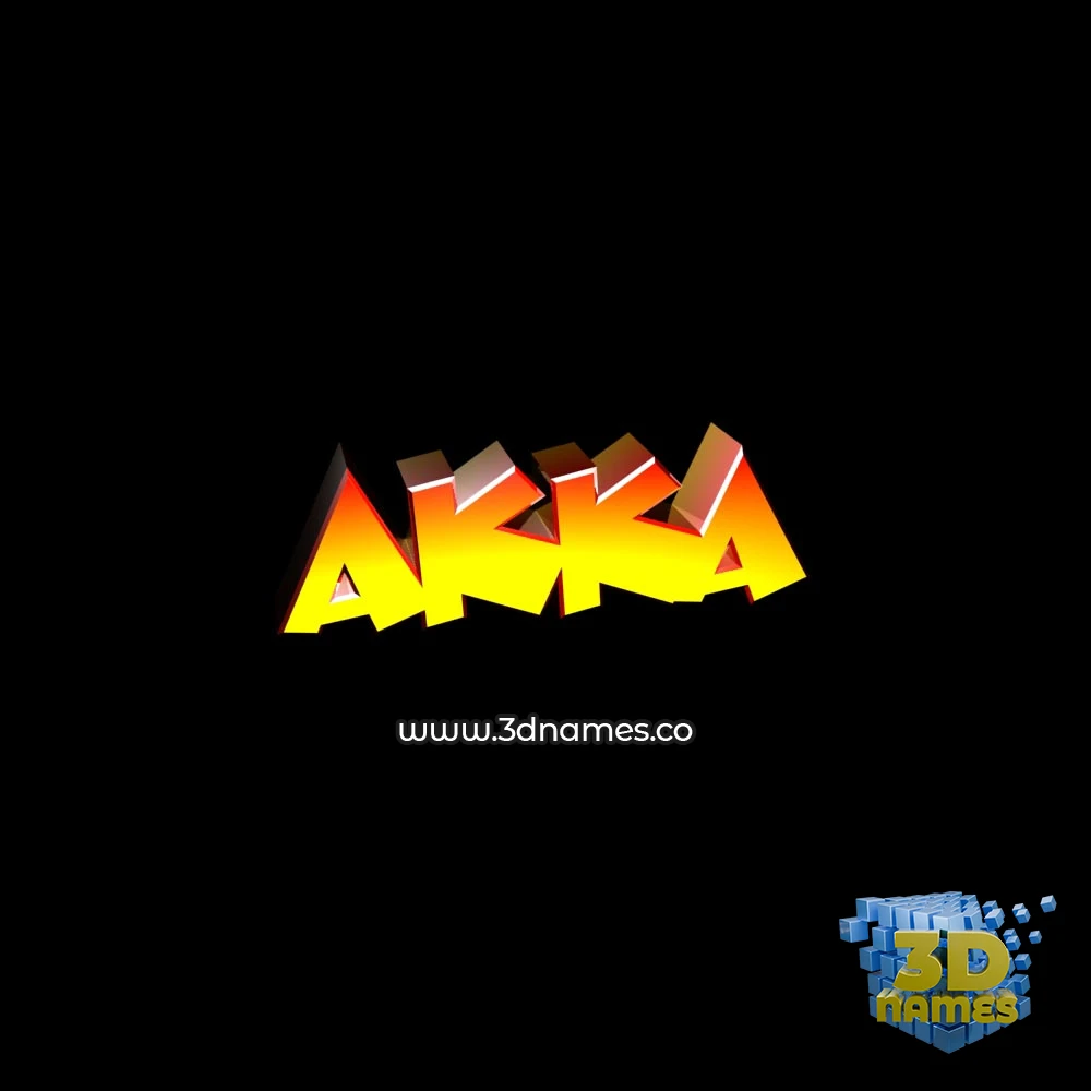 akka in Black Background style - 3D name wallpaper