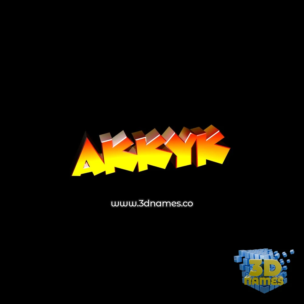 akkyk in Black Background style - 3D name wallpaper