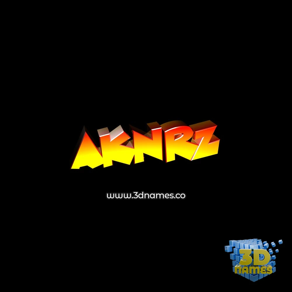 aknrz in Black Background style - 3D name wallpaper
