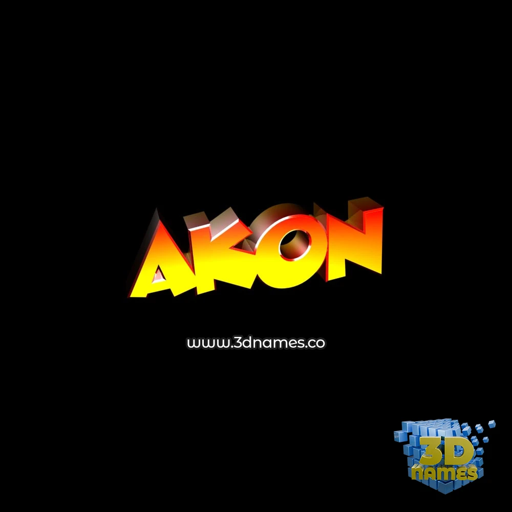akon in Black Background style - 3D name wallpaper