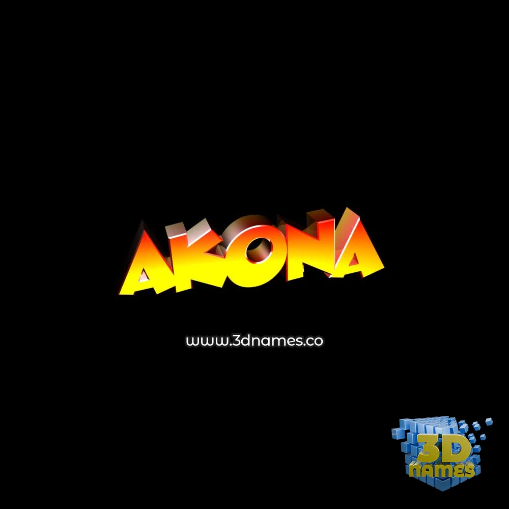 akona in Black Background style - 3D name wallpaper