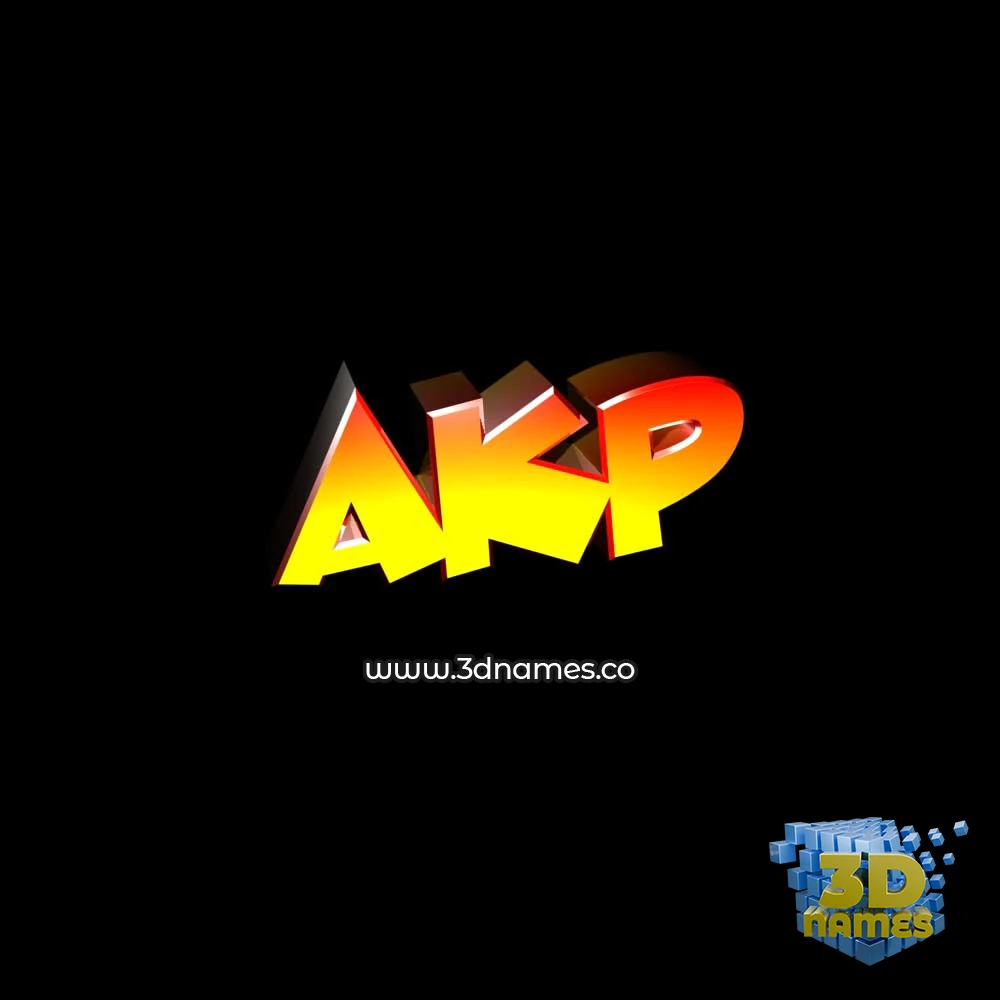 akp in Black Background style - 3D name wallpaper