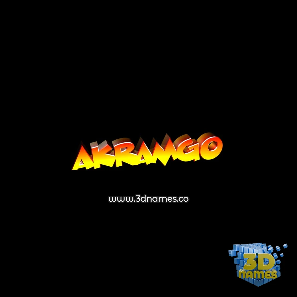 akramgo in Black Background style - 3D name wallpaper