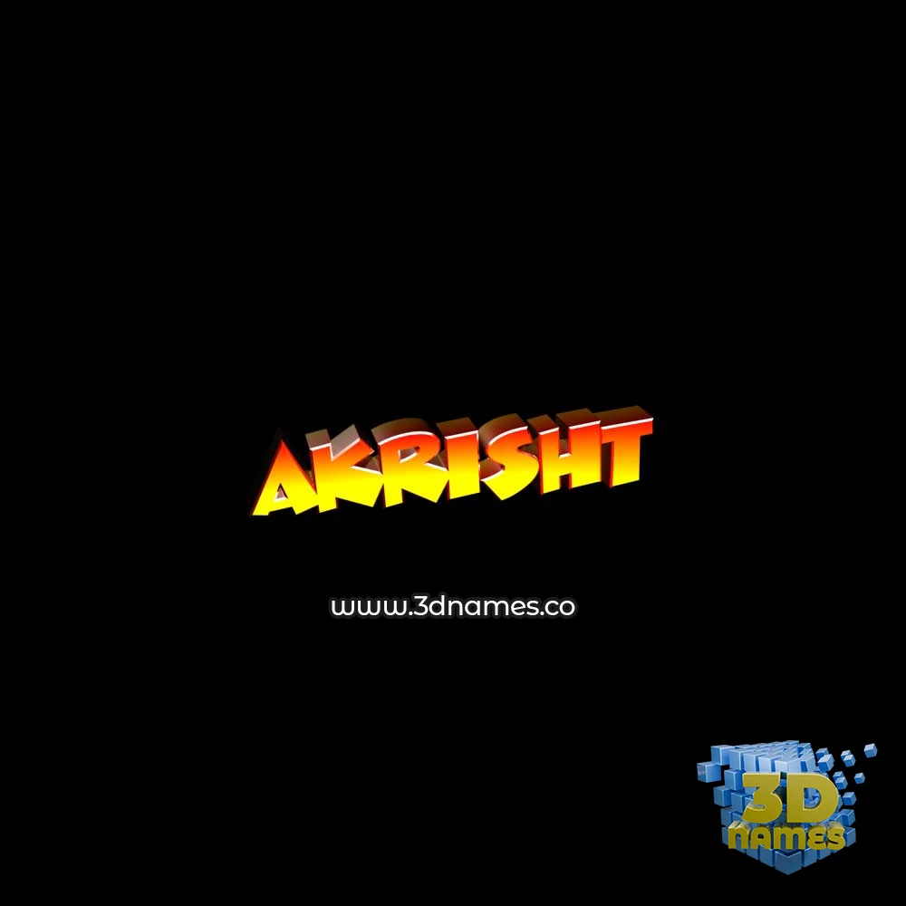 akrisht in Black Background style - 3D name wallpaper