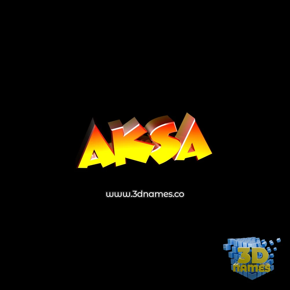 aksa in Black Background style - 3D name wallpaper