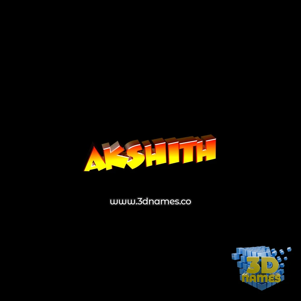 akshith in Black Background style - 3D name wallpaper