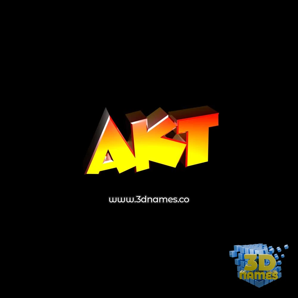 akt in Black Background style - 3D name wallpaper