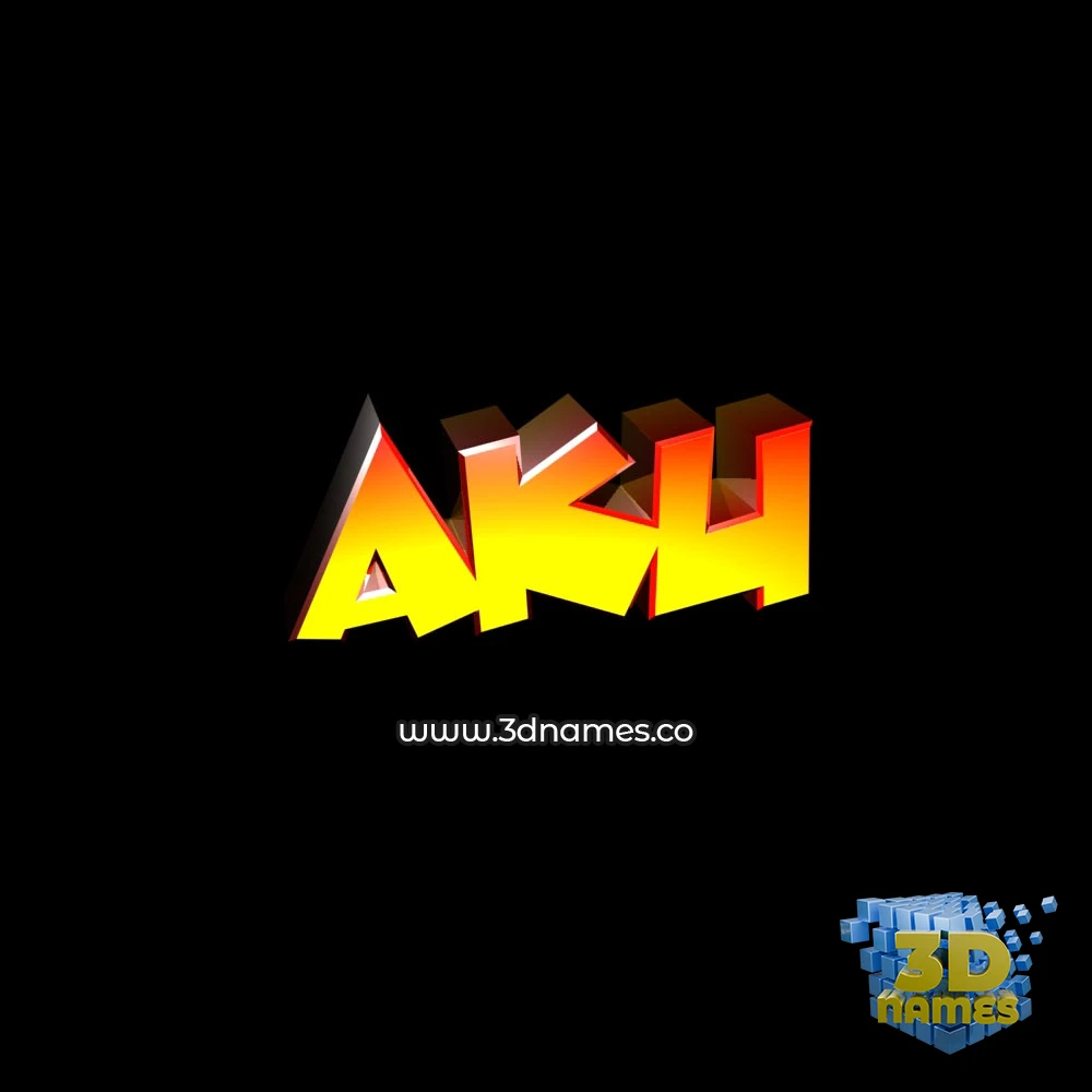 aku in Black Background style - 3D name wallpaper