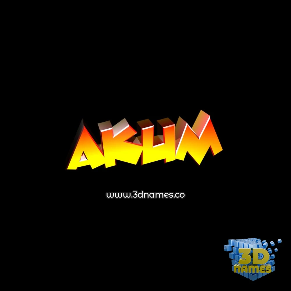 akum in Black Background style - 3D name wallpaper