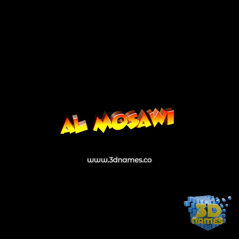 al mosawi in Black Background style - 3D name wallpaper