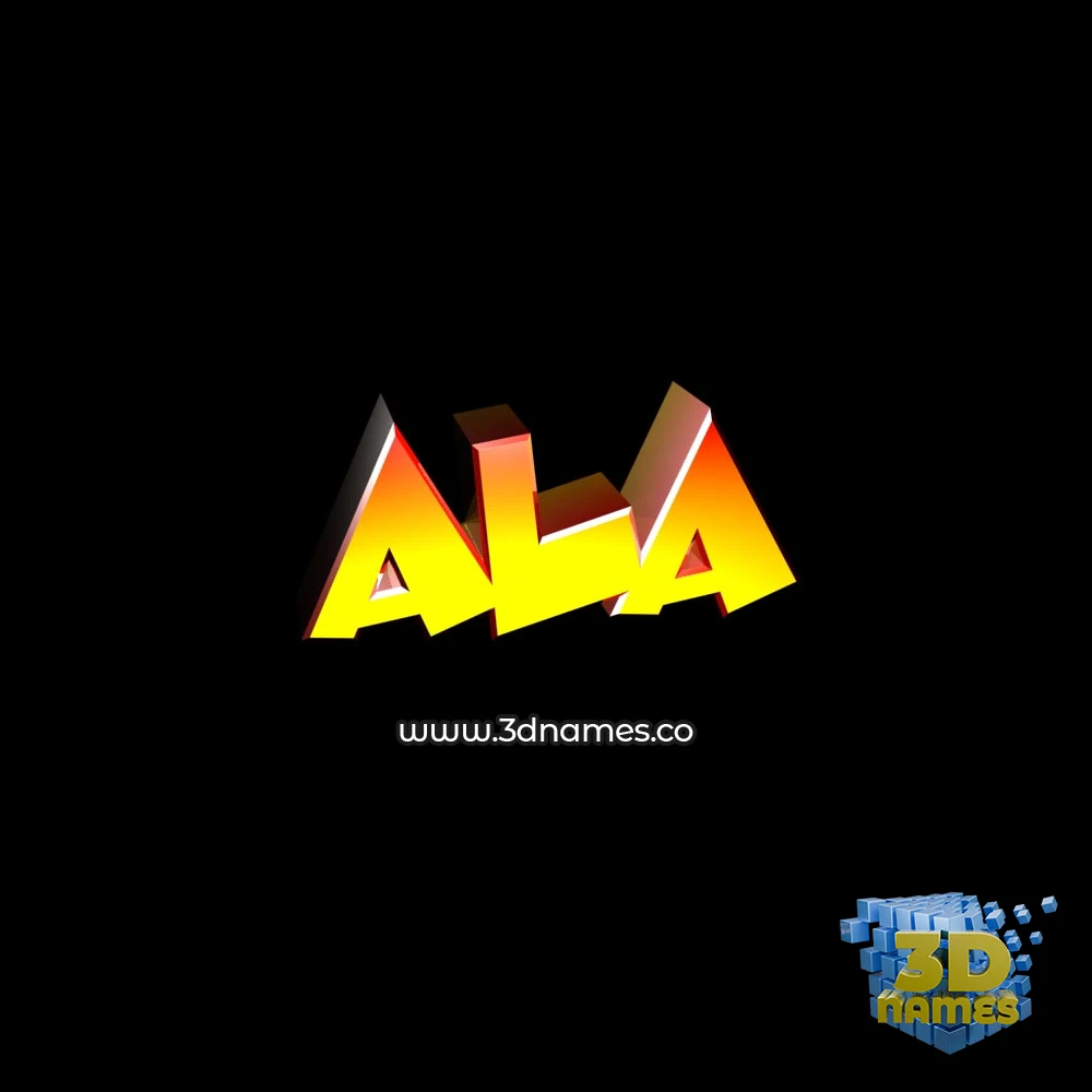 ala in Black Background style - 3D name wallpaper