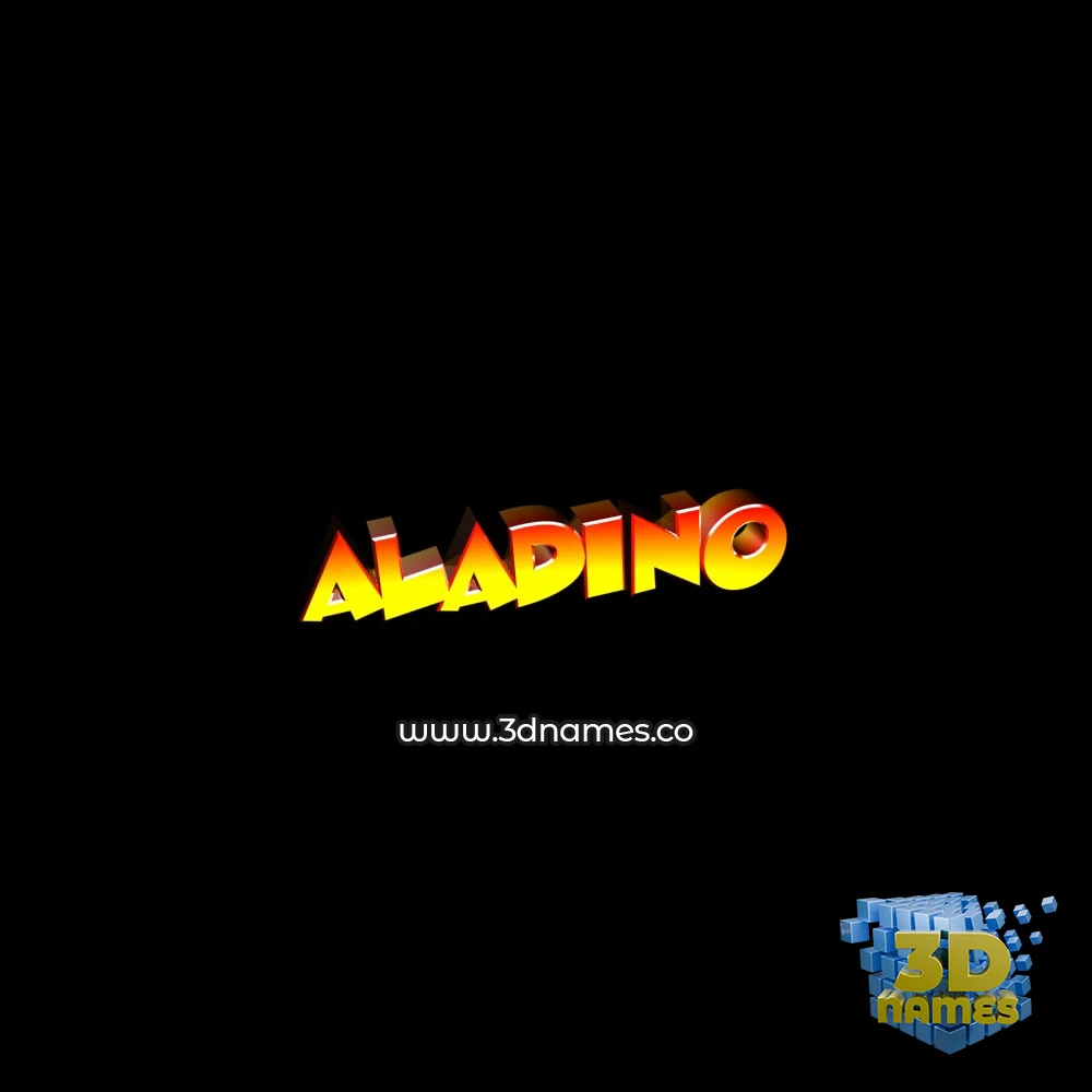 aladino in Black Background style - 3D name wallpaper