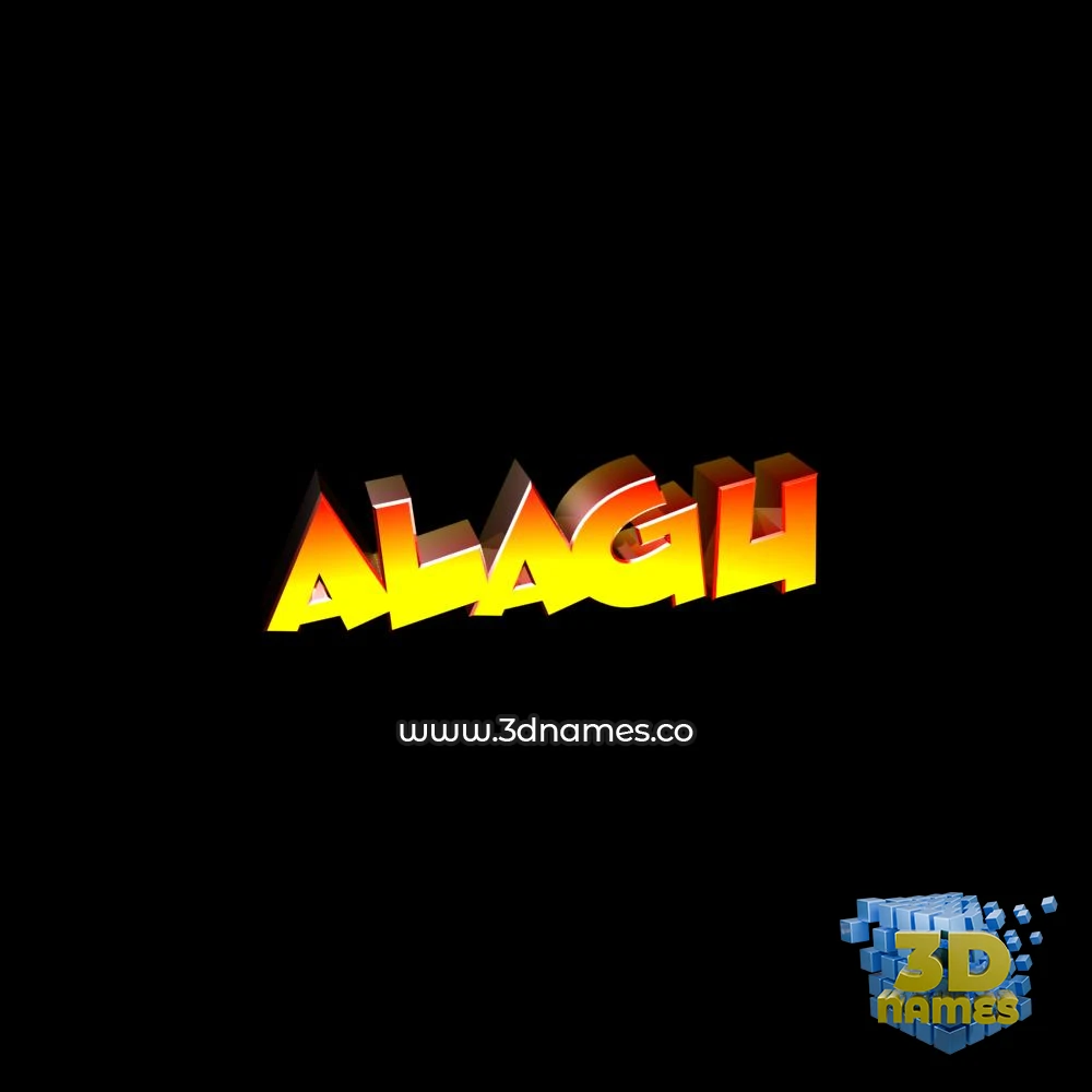 alagu in Black Background style - 3D name wallpaper