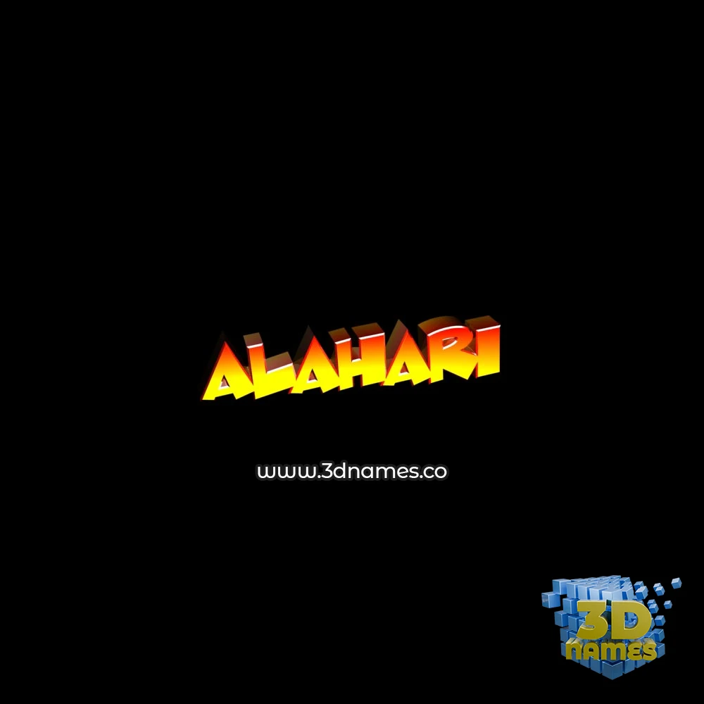 alahari in Black Background style - 3D name wallpaper