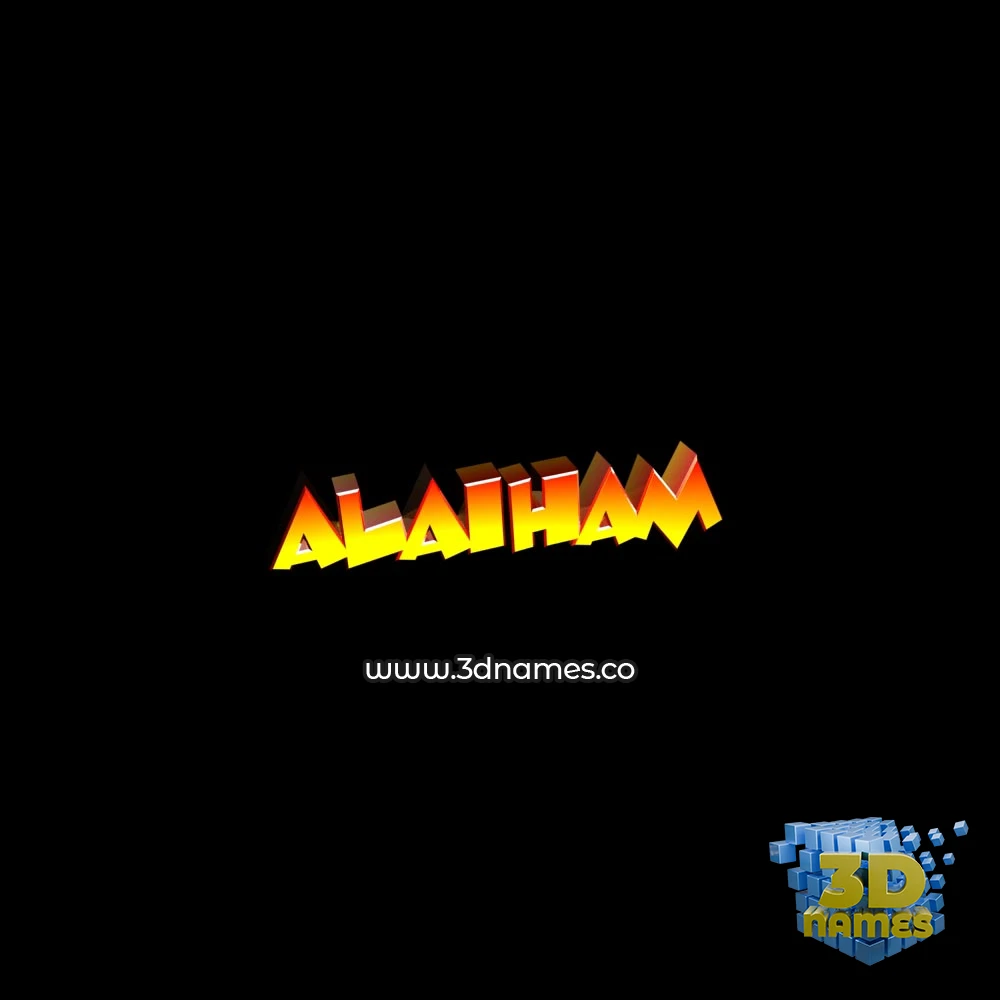 alaiham in Black Background style - 3D name wallpaper