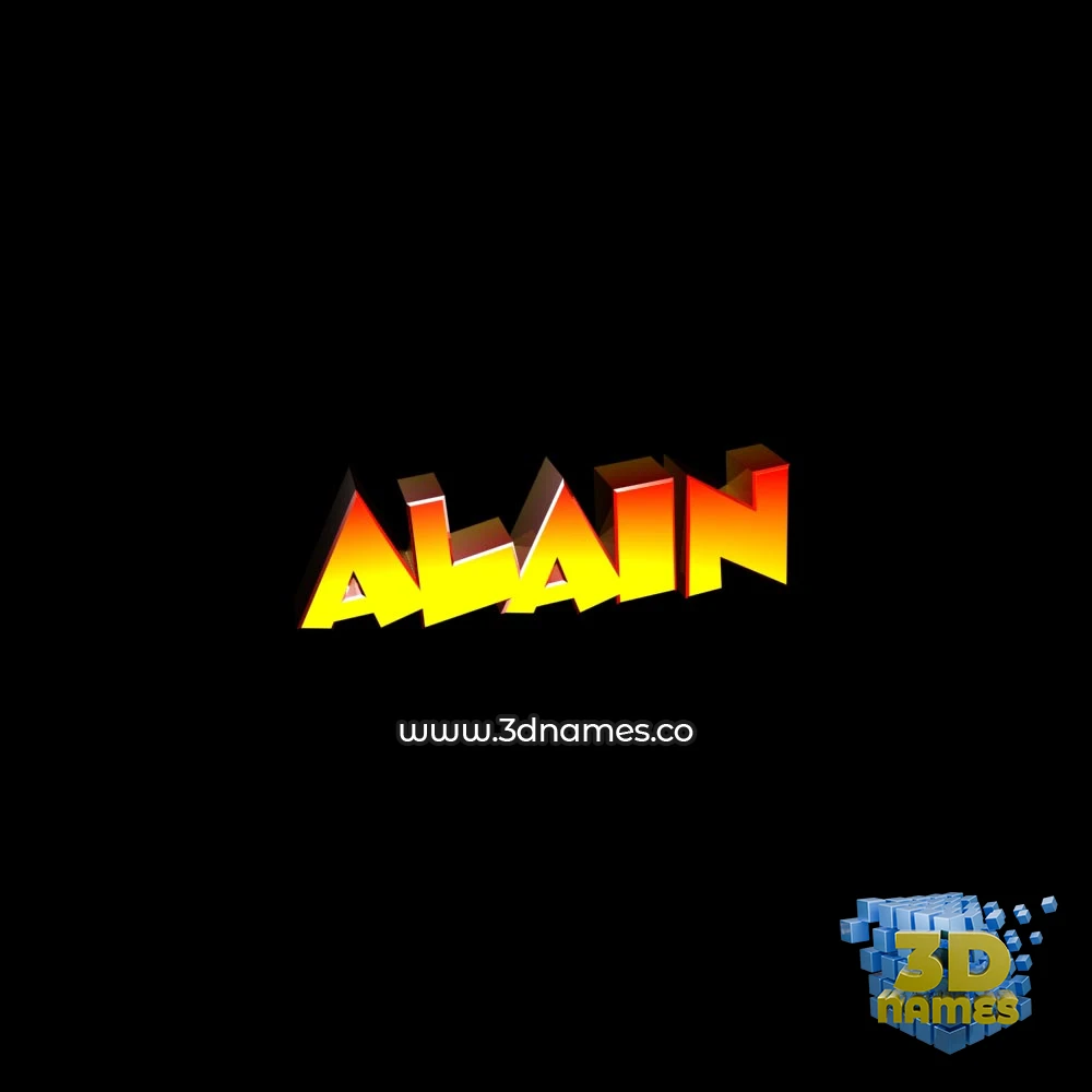 alain in Black Background style - 3D name wallpaper