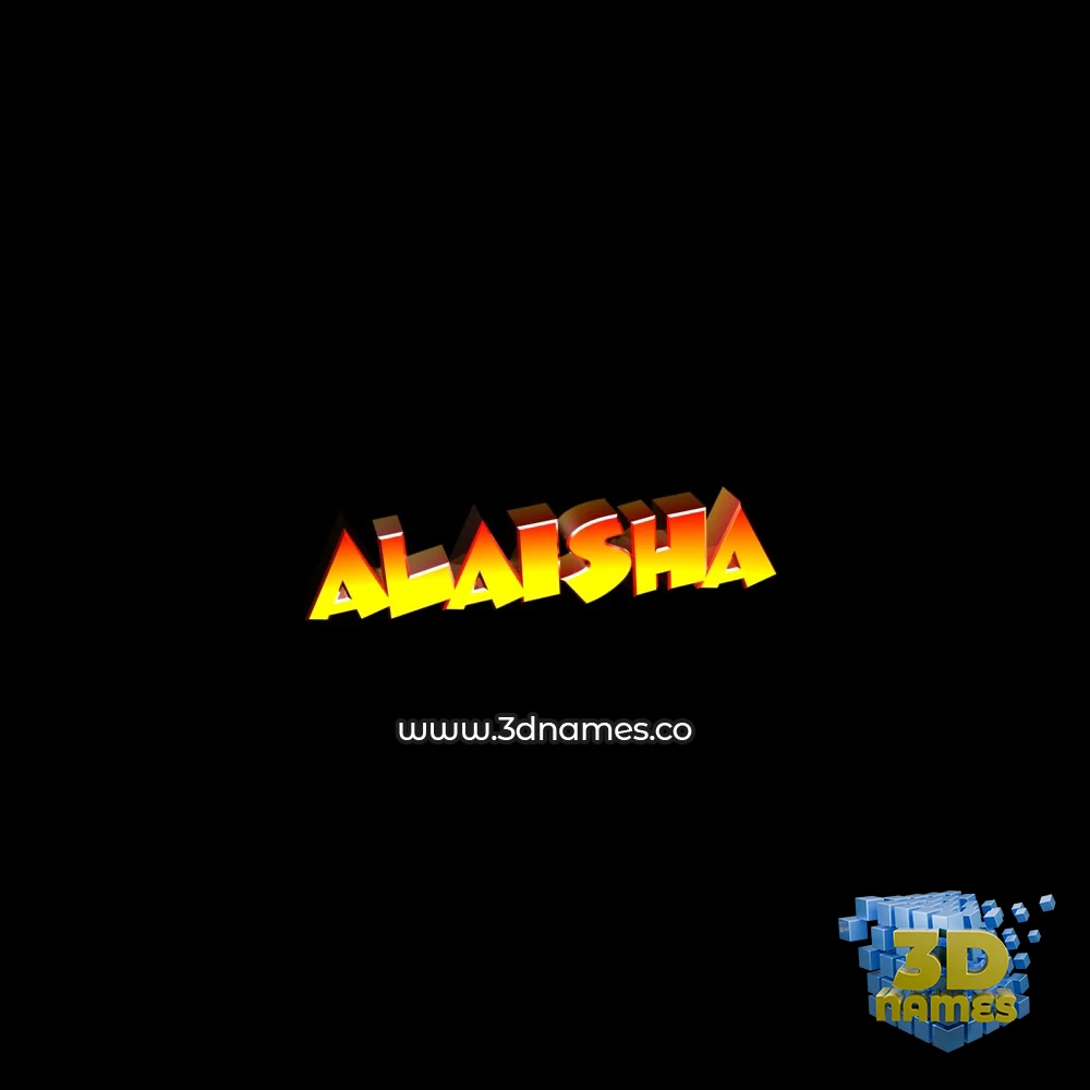 alaisha in Black Background style - 3D name wallpaper