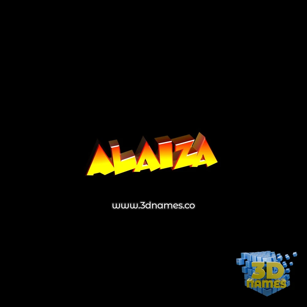 alaiza in Black Background style - 3D name wallpaper