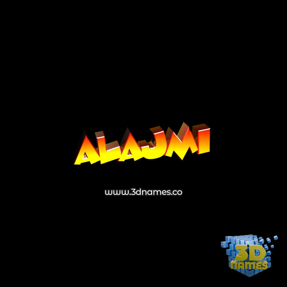 alajmi in Black Background style - 3D name wallpaper
