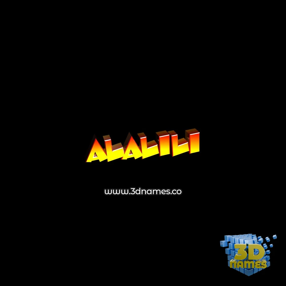 alalili in Black Background style - 3D name wallpaper