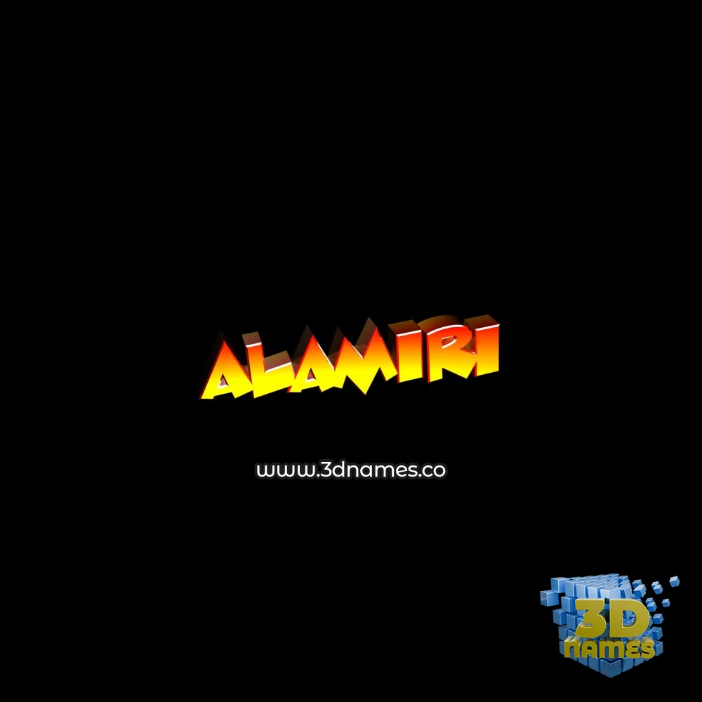 alamiri in Black Background style - 3D name wallpaper