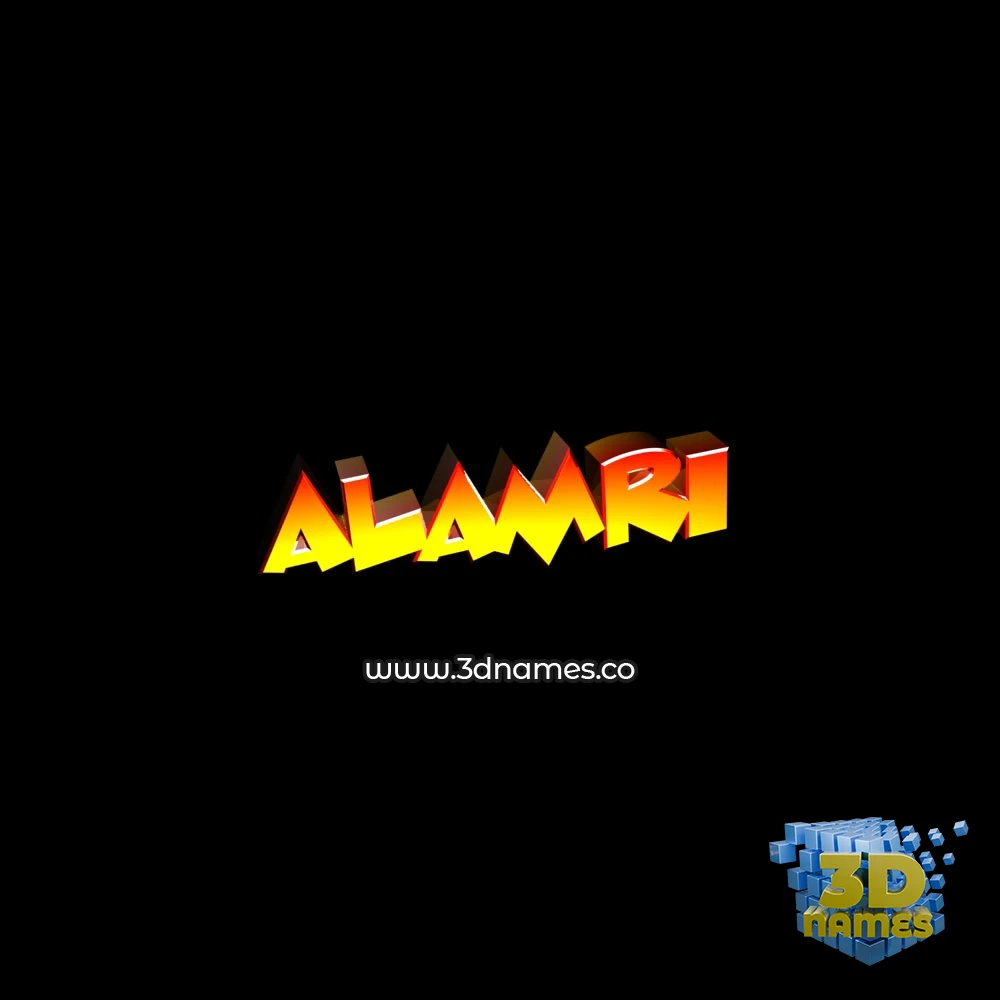 alamri in Black Background style - 3D name wallpaper