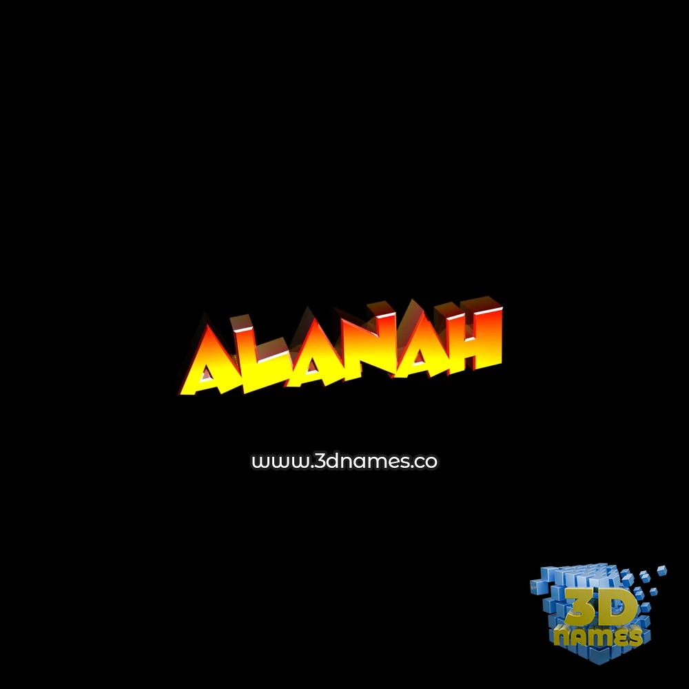 alanah in Black Background style - 3D name wallpaper