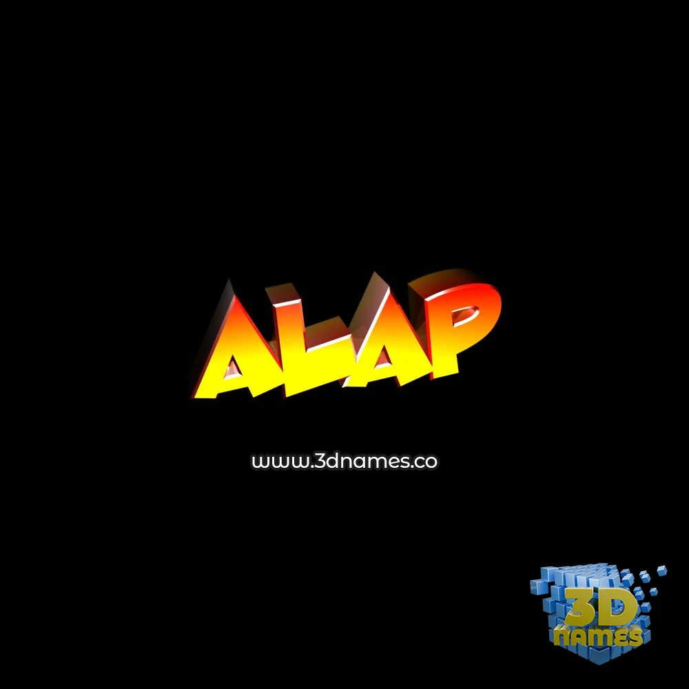 alap in Black Background style - 3D name wallpaper