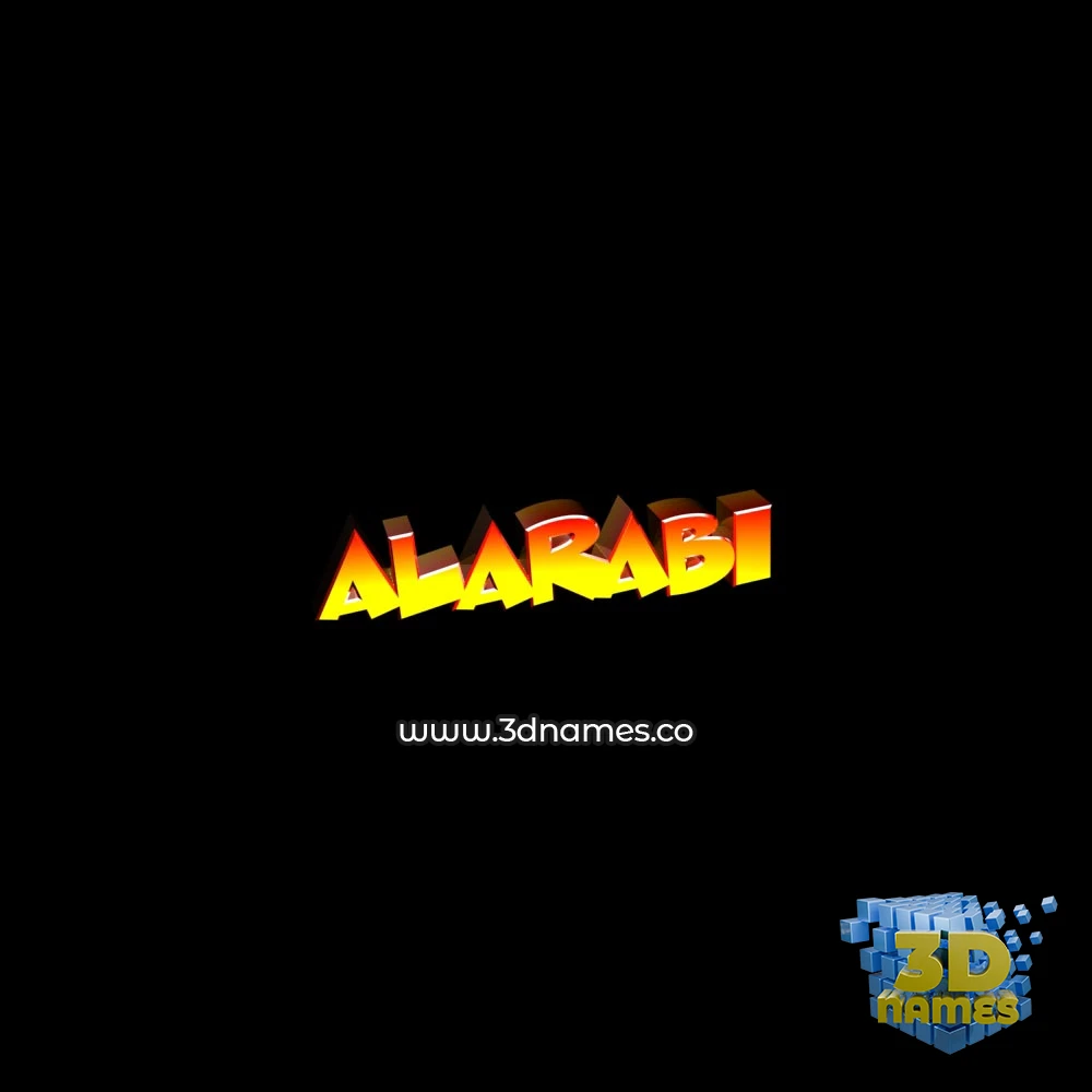 alarabi in Black Background style - 3D name wallpaper