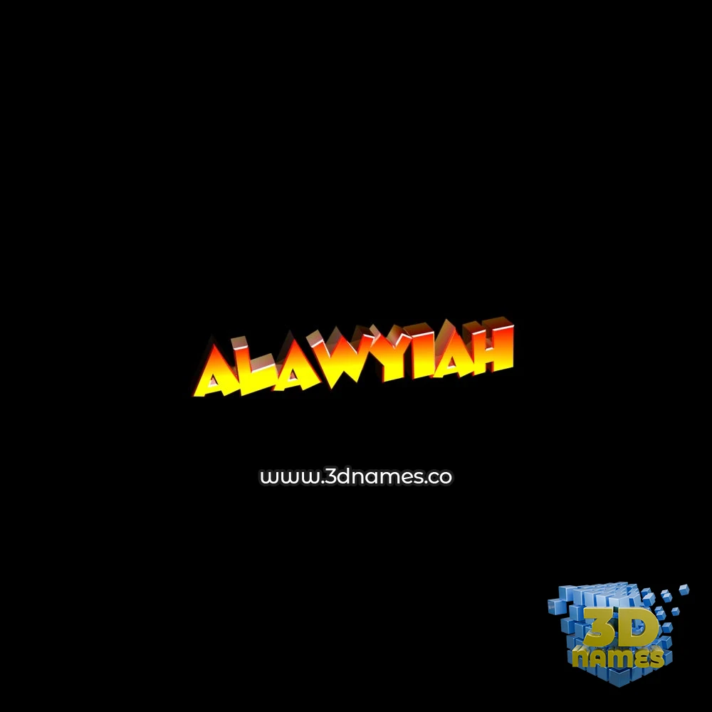 alawyiah in Black Background style - 3D name wallpaper