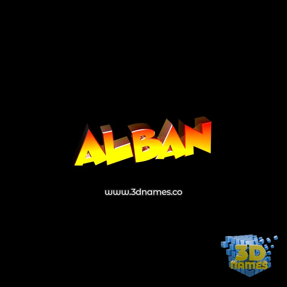 alban in Black Background style - 3D name wallpaper