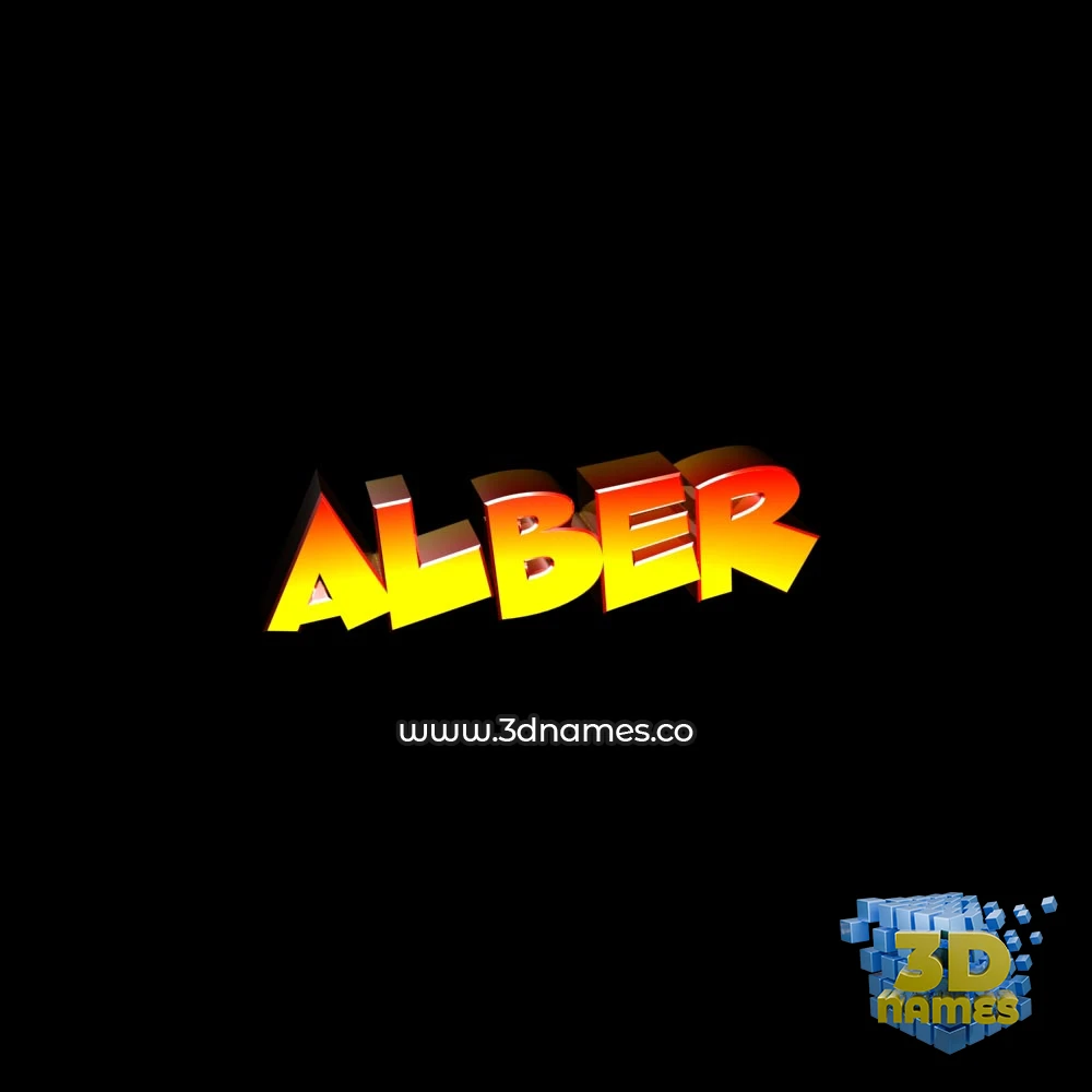 alber in Black Background style - 3D name wallpaper