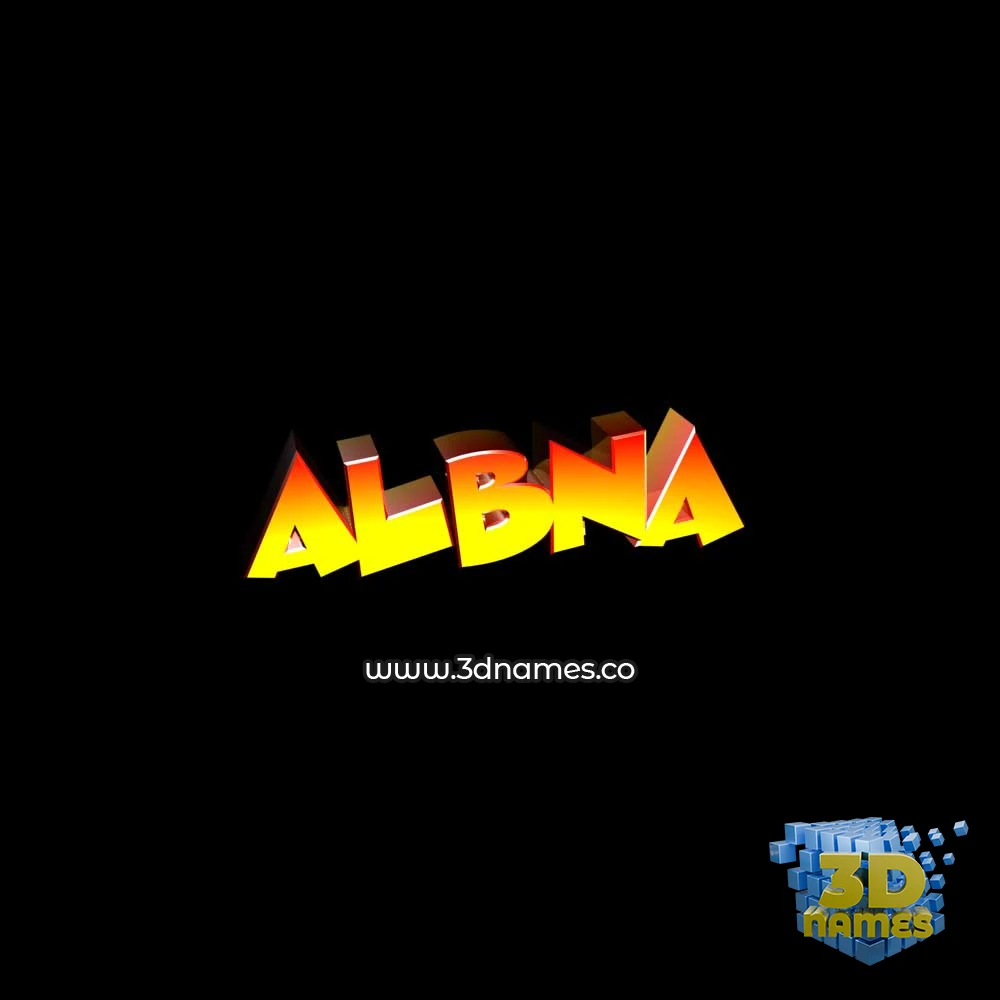 albna in Black Background style - 3D name wallpaper