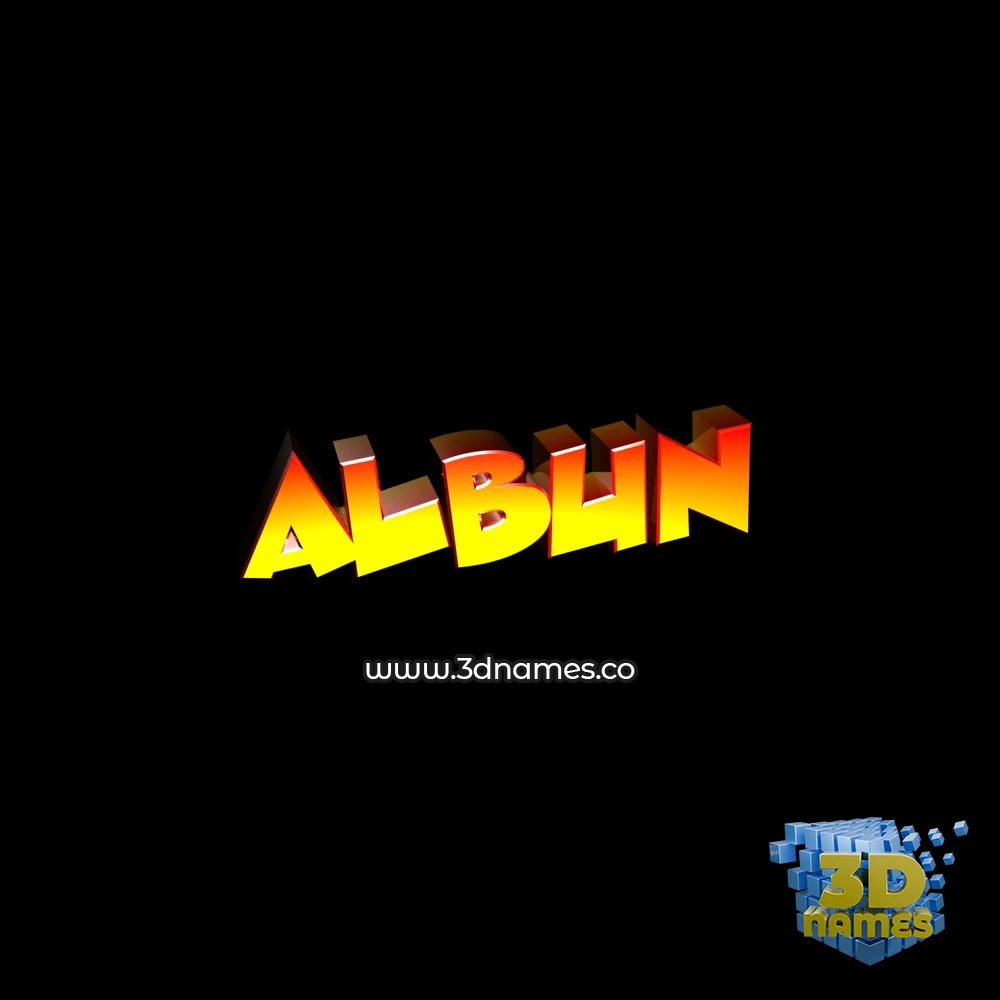 albun in Black Background style - 3D name wallpaper