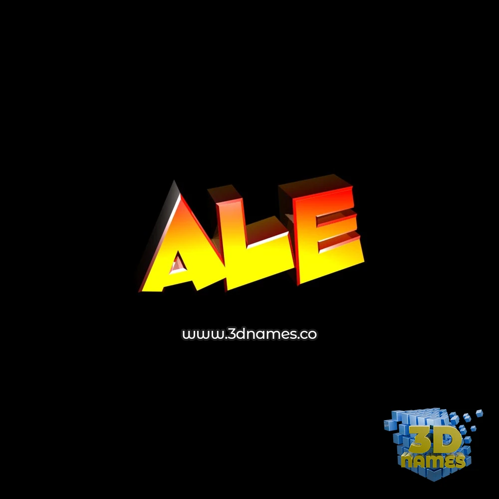 ale in Black Background style - 3D name wallpaper
