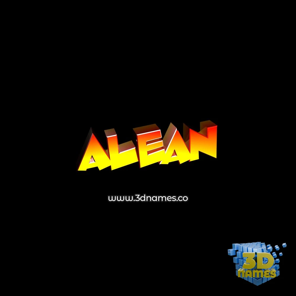 alean in Black Background style - 3D name wallpaper