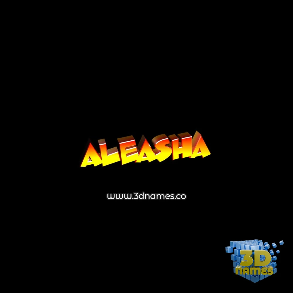 aleasha in Black Background style - 3D name wallpaper