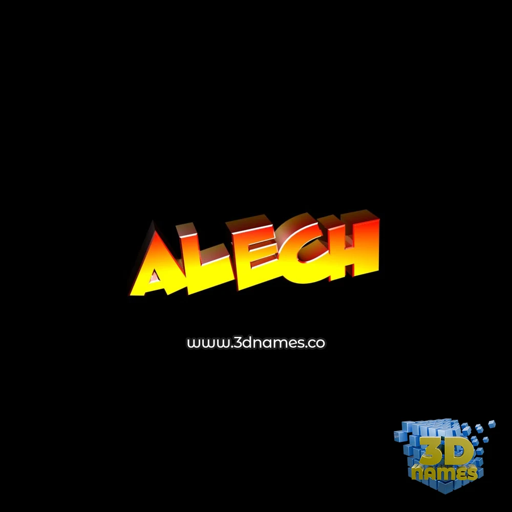alech in Black Background style - 3D name wallpaper