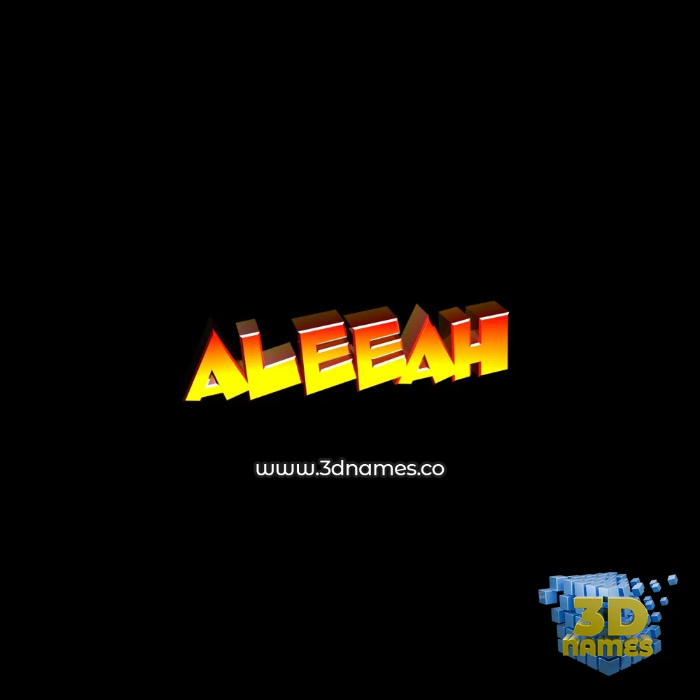 aleeah in Black Background style - 3D name wallpaper