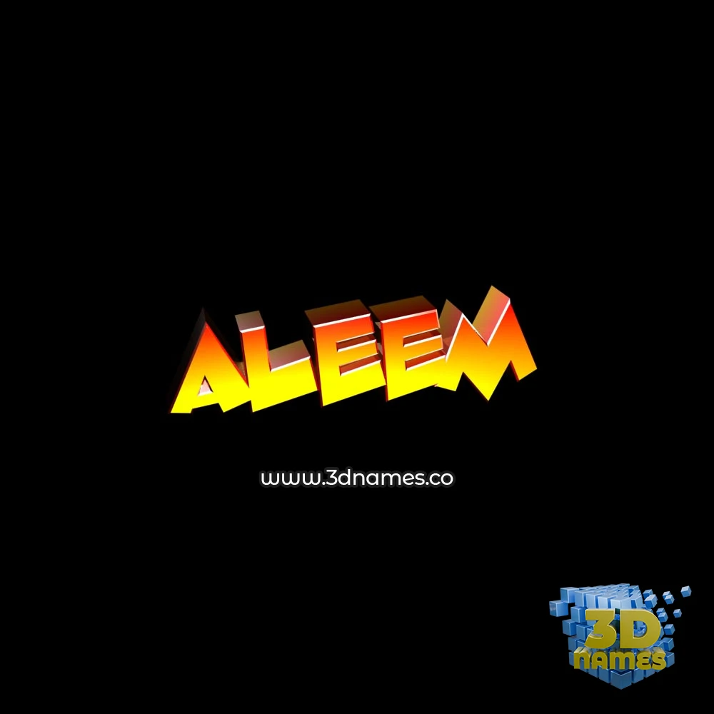 aleem in Black Background style - 3D name wallpaper